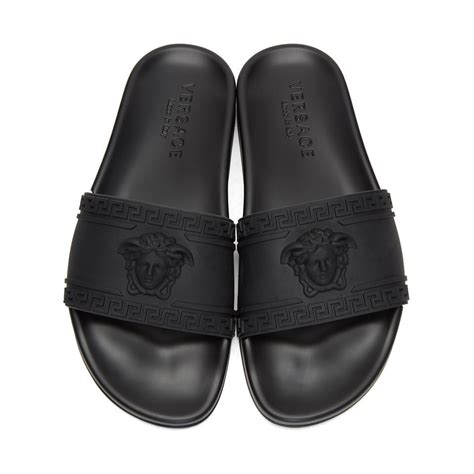 black versace slide|Versace slides cheap.